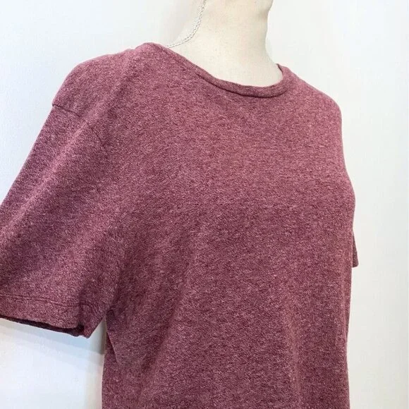 J CREW MEN'S COTTON CASHMERE BLEND TEE IN BURGUNDY - M - Picture 4 of 8